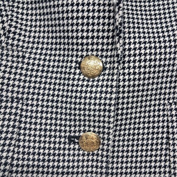 Banana Republic Blazer Jacket Women's 2 Black White Houndstooth Preppy Old Money - Picture 5 of 12